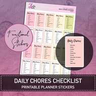 FuchsDich Printable Daily Chores Stickers | PDF File | Planner Stickers | Stickers | Household Check