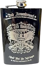 8oz BLACK 2nd Amendment Flask L1