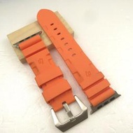 Apple Watch 沛納海 新款 代用 閃電款 錶帶 橘色 厚感紮實 運動錶帶 橡膠錶帶  不鏽鋼針釦 42 44