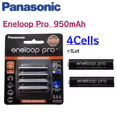 4Cells Original Panasonic Eneloop Pro AAA 950mAh 1.2V Ni-MH Battery For Camera Flash Game Controller