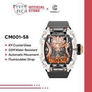 CRONUS ART Watch CM001-58,K9 Crystal Glass M/L, Scratch-Resistant, Shock-Resistant, skeleton dial, L