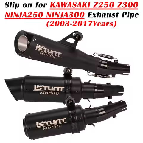 Slip On For Kawasaki Ninja 250 Ninja300 Z250 Z300 Muffler Motorcycle Exhaust Escape Modified Muffler