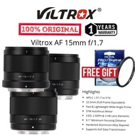 VILTROX AF 15MM F/1.7 FOR SONY E-MOUNT/NIKON Z-MOUNT/FUJIFILM X-MOUNT (1 YEARS WARRANTY) VILTROX 15M