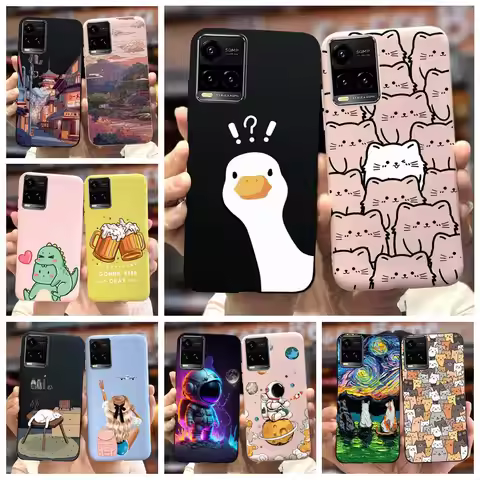 For Vivo Y33s 4G Case V2109 New Fashion Cartoon Cover Soft Silicone Phone Case For Vivo Y21 Y21s Viv