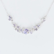 Women's silver necklace with Lavender purple stone, sparkling jewelry, high quality C67