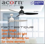 Acorn Fantastique AC-326 AC motor Ceiling fan/ 24W 3 tone LED light/ Remote control/Strong Wind