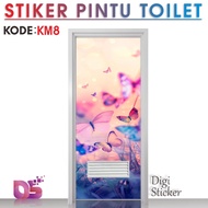 Premium Toilet Door Sticker 60cmx190cm 70cmx200cm Colorful Butterfly Motif Sticker Digi Sticker KM5-