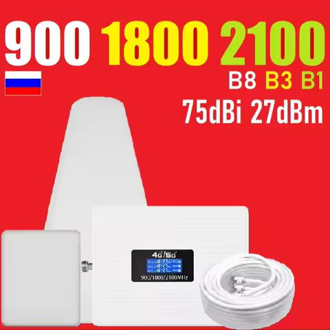 HWATEL 3 Frequency B8 B3 B1 Three Bands 3-Band Cell Phone Signal Boosters Cellular Amplifier 4G 5G G