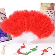 Feather Fan 21 Pieces Feather Fan Adult Children Square Dance Feather Fan Chinese Style Folding Fan 