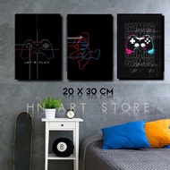 Decorasi kamar gaming , poster kayu gamer cowok keren, hiasan dinding,