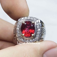 Cincin Batu Red Topaz Top Kristal Asli Original