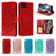 Emboss Flower Leather Phone Case For Sharp Aquos Sense 6 5 E6 6S Sense6 Sense5 Datura Wallet Flip Bo