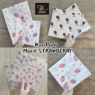 Wax Paper STRAWBERRY Patterned Laminated Baking Paper Size 15x15 18x18, 20x20, 22x22 cm ~ FOOD GRADE