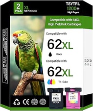 2pk 62 XL 62-XL Ink Black and Color Combo Pack Ink Cartridges for 62XL Ink HP Envy 7640 7645 5540 56