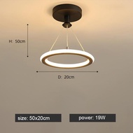 Lampu Gantung Minimalis Modern LED 3 Warna Lampu Hias Ruang Tamu 2 Ring Lampu Gantung Kamar Tidur