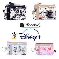 日本 LeSportsac X Disney Mickey Mouse 米奇 主題系列帆布 ID CARD CASE 證件 耳機 收納袋