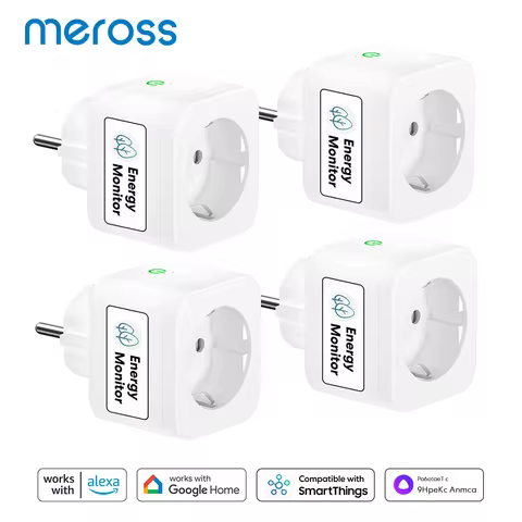 Meross 16A EU Smart Plug Wifi Smart Socket Power Outlet with Energy Monitoring Bluetooth Setup For A