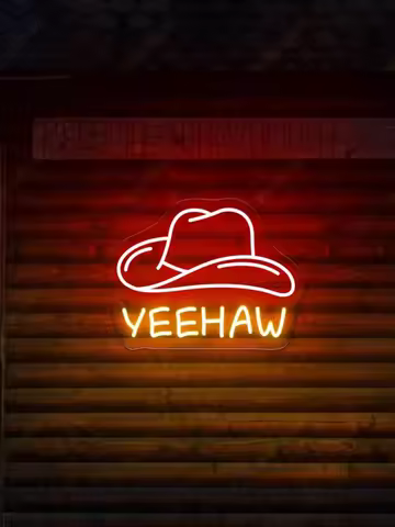 Yee Haw Cowgirls Neon Sign Custom Cowboy Hat Decor Cowgirls Hat Neon Sign Cowgirl Lover Gift Bedroom