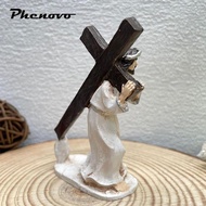 [Phenovo] Religious Ornament Jesus Statue Resin Christian Figurine Home Decoration for Catholic Cele