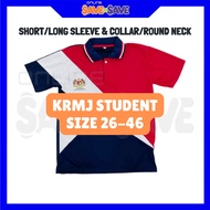 KRMJ STUDENT New Logo T-Shirt KrMJ Baju Karakter Murid Johor Sekolah Rendah Sekolah Menengah Size 26