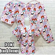 Hokystore99 BEAR&FRIEND 3in1 Pajamas Ld 104cm Fit To XL