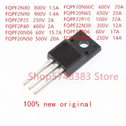 10PCS FQPF2N80 FQPF2N90 FQPF2P25 FQPF2P40 FQPF20N06 FQPF20N50 FQPF20N60C FQPF20N65 FQPF22P10 FQPF22N