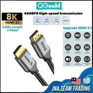 QgeeM HDMI To HDMI 2.1 Cable 8K 60Hz 4K 120Hz 48Gbps HDR Laptop Monitor Projector PS5 PS4