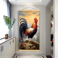 Big Cock Lucky Fortune-Gathering Scroll Painting Golden Rooster Announcement Festive Entrance Wealth