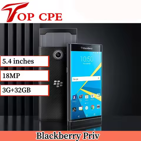 Original Blackberry Priv Black color 4G LTE 3GB+32GB AMOLED 5.4'' 18MP+2MP Snapdragon 808 Hexa-Core 