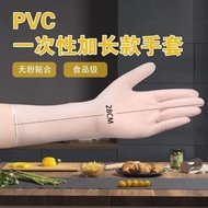 Disposable PVC Extended Gloves Women's Hair Salon Dedicated Transparent Soft Waterproof Housework Ca