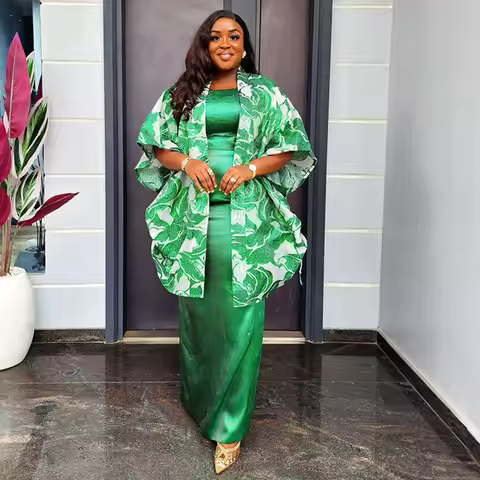 African Clothes for Women 2 PCS Sets Dress and Coat Suits Dashiki Ankara Turkey Wedding Party Dresse