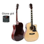 Kazuki DLKZ41C กีตาร์โปร่ง 41 นิ้ว คอเว้า Acoustic Guitar Deluxe ไม้เบสวู้ดทั้งตัว เคลือบเงา