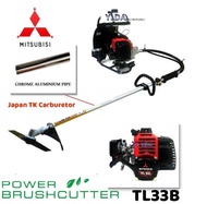 Mitsubishi Brush Cutter TL33B 32.6cc Chrome Aluminum Pipe Mesin Rumput Free Gift Set