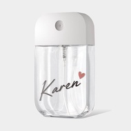 客製化禮物 小愛心 草寫英文名 噴霧瓶 防疫 酒精瓶 卡片式 PU118