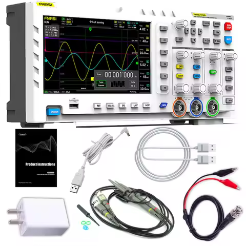 7'' LCD Display Digital Oscilloscope 2 In 1 Dual Channel Input Signal Generator 100MHz* 2 Ana-log Ba
