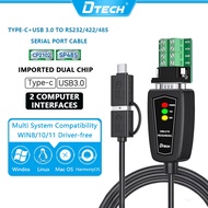 DTECH Type-C USB3.0 to RS232/422/485 Serial Port Cable Dual-Chip CP2102+SP485 0.5/1/1.5m Industrial 