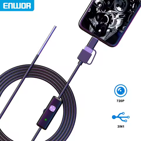 Ultra Thin Android Endoscope 3.9mm Camera IP67 Waterproof 720P HD Micro USB Type-C 3in1 Rigid Cable 