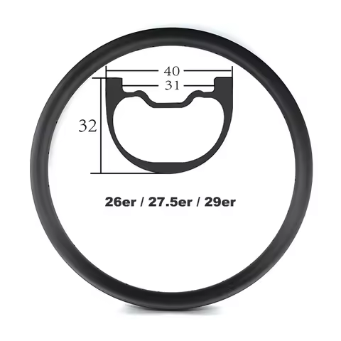 29er 27.5er 26er MTB ENDURO DownHill Carbon Rims 40mm Wide 32mm Clincher Tubeless 26" 650B Moutain B