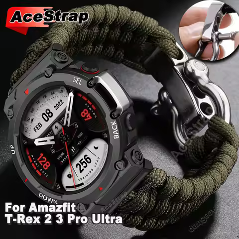 Braided Nylon Strap for Huami Amazfit T-rex 2 3 Ultra Watch Band for Amazfit T-rex Pro Sport Bracele