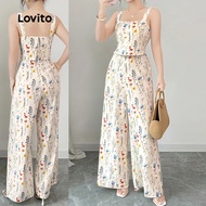 Lovito Boho Jumpsuit Double Layer Zipper Jumpsuit for Women L177AD154