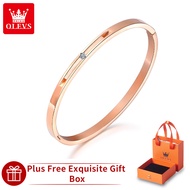 OLEVS bracelet for women lucky charms 2023 18k gold pawnable titanium stainless steel luxury trend temperament Inlaid zircon bracelet rose gold/gold/sliver