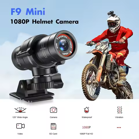 F9 Action Camera HD 1080P Bicycles Motorcycle Helmet Camera Bike Action Cam Outdoor Sports DV Vdeos 