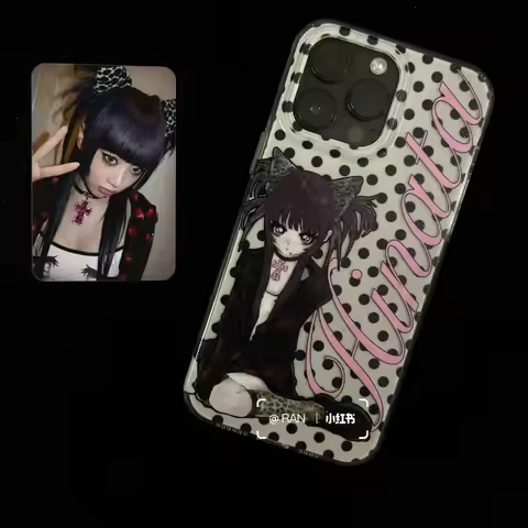 Black Polka Dot Cute Y2K Girl Phone Case for Xiaomi Redmi Note 14 13 12 12s 11 11s 10 9 9s Pro Plus 