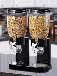 1 件家用燕麥機廚房儲物罐,適用於穀物、燕麥、乾果等(黑色)
