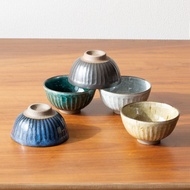 ** Ready Stock * Made in Japan Hand-Cut Noodle Minoyaki Rice Bowl 5 Colors Optional Tea Bowl Pottery