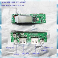 [G V W E] Lithium Battery Charger Board Motherboard LED Dual USB 5V 2.4A Circuit Board Micro/Type-C 