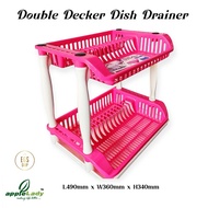 Applelady JT4280 Double Decker Dish Drainer/ Rak Pinggan Plastik 2 Tingkat/ Rak Barang Serbaguna