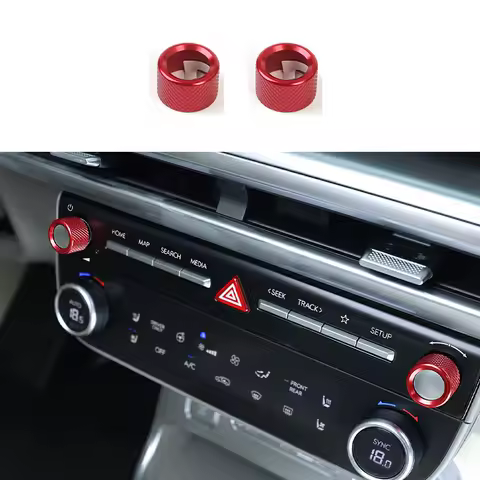 One Pair Aluminum Alloy Sound Key Adjustment Knob Red Blue Black Konb Ring Trim Cover For Hyundai IO