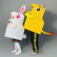 Children Wearable Dinosaurs Paper Box Paper Box Toys Hand-Assembled diy Production Kindergarten Rabb