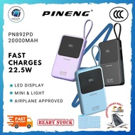 [CCC Certified] Pineng PN-892 PD (20000mAh) Powerbank Fast Charging 22.5W, Compact & Portable